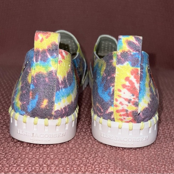 Ilse Jacobsen Tulip 140 Rainbow Tie Dye Double Gore Slip-On Sneaker Size 9 EU 40 - Picture 3 of 7